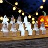20pcs Cute Joy Garden Ghost Ornament Sitting Pose Ghost Statue Decorations  Halloween Party