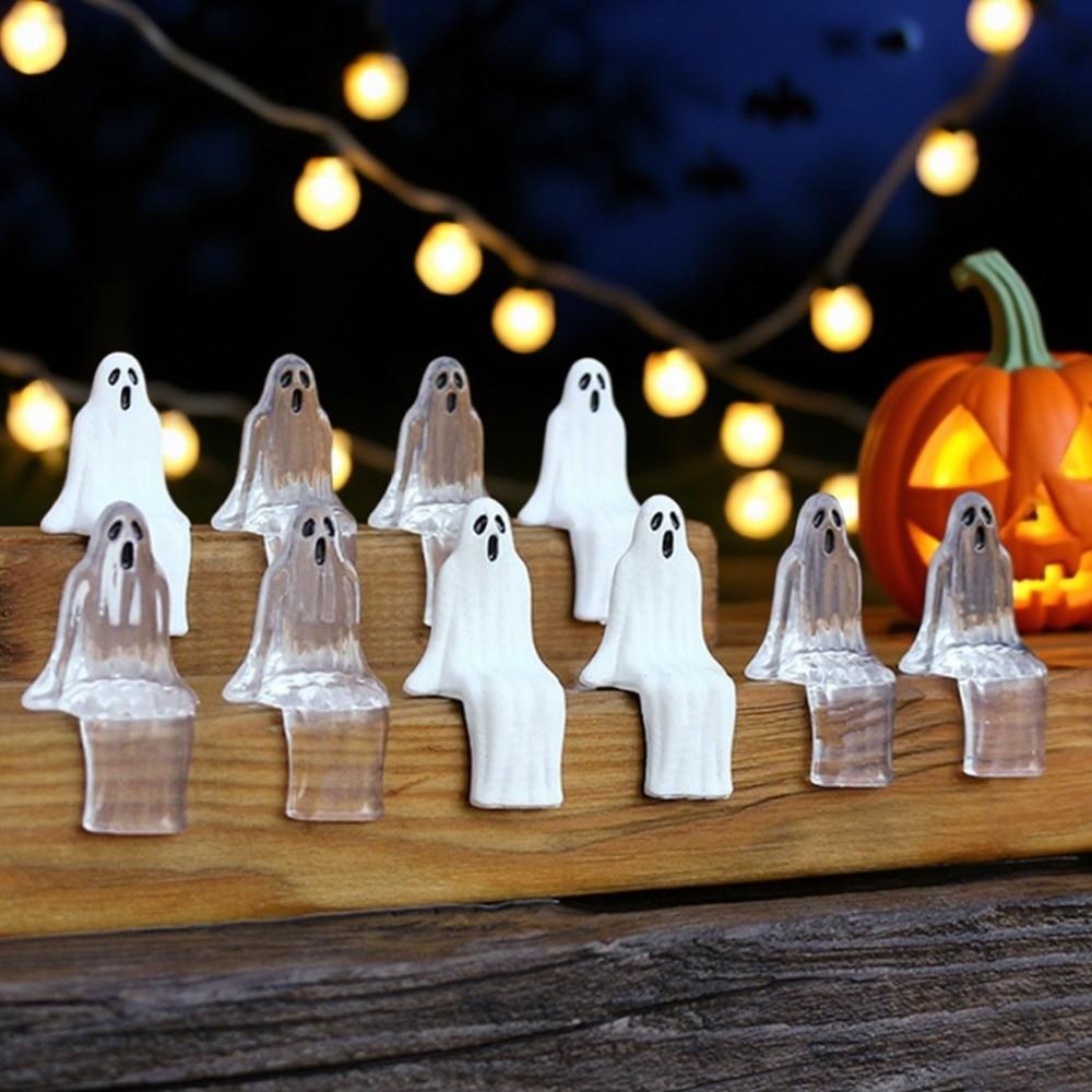 20pcs Cute Joy Garden Ghost Ornament Sitting Pose Ghost Statue Decorations  Halloween Party