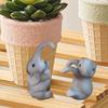 2Pcs Elephant Flower Pot Hugger Mini Statues Decorative Miniature Figurines Flowerpot Decor for