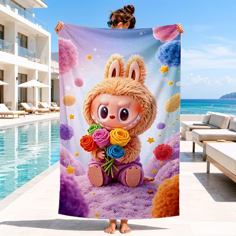 Labu-bu Friends Adventure Beach Towel, Microfiber Beach Towel, Perfect For Pool, Beach, Travel, Home Decor Beach Party Fan gifts