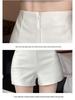 Women's High-Waist White A-Line Summer Shorts - Anti-Exposure, Slim Fit Hot Pants