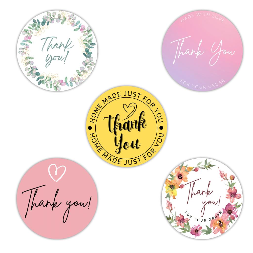 Candle Stickers "Thank You! - "Pink" 20 Pieces