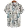 Sailing World Graphic Print Vintage Shirt Fashion Casual Hawaiian Beach Style Summer Oversized Shirts for Men  Women Shirts