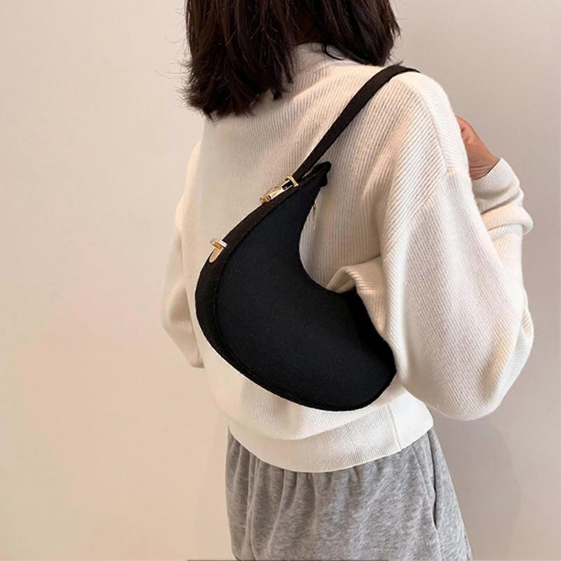 Women Shoulder Handbag Soft PU Shoulder Bag Stylish Casual Portable Bag for Commuting Shopping Date Work Black Free Size