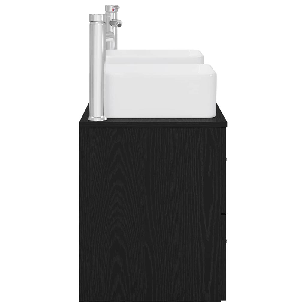 Bathroom Cabinet Set 3 Pcs Black 49.5 X 41 X 63 Cm
