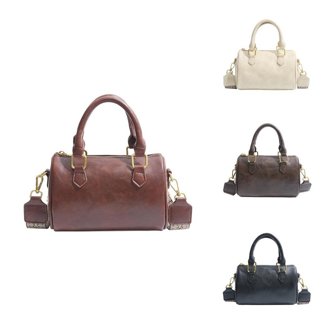 Fashionable Pu Boston Tote Bag For Women Available In Black White Coffee Red Brown And Yellow