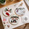 Christmas Embroidery Kits with Embroidery Hoop Thread Needle Material Package Only Embroidery DIY Starter Kit for Beginners