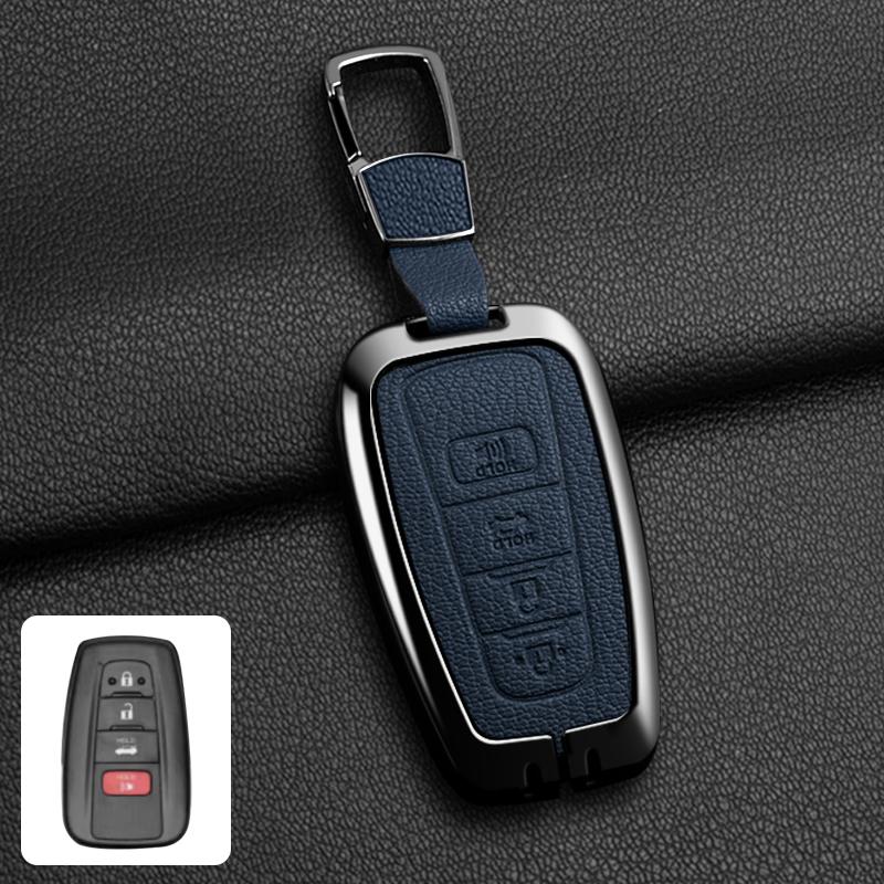 Metal Car Remote Key Case Cover For Toyota Corolla Hybrid 2021 Rav4 Camry Highlander Prius C-HR 2018 2019 2020 2022 Accessories