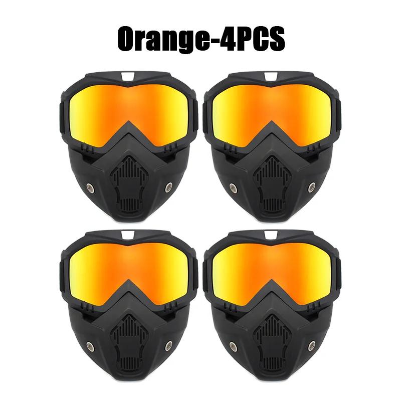 4Pcs Outdoor Sport Windproof Mask Goggle HD Motorcycle Glasses Snowboard Eyewear Riding Motocross Summer UV Protection Sunglasse