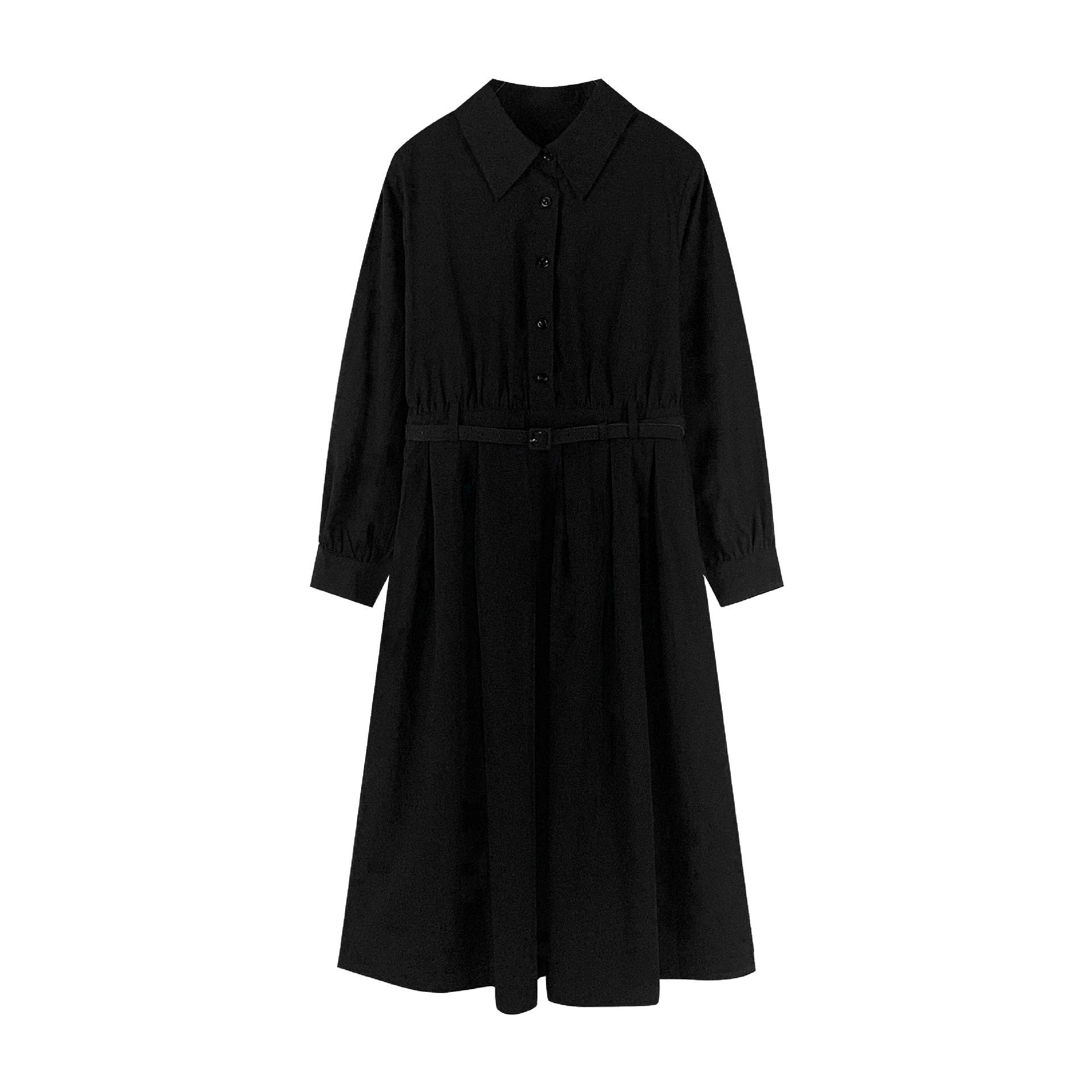 MOXI Shisanhang 2025 Winter Korean Style Long Sleeve Slim Fit Women s Dress One Size чёрный