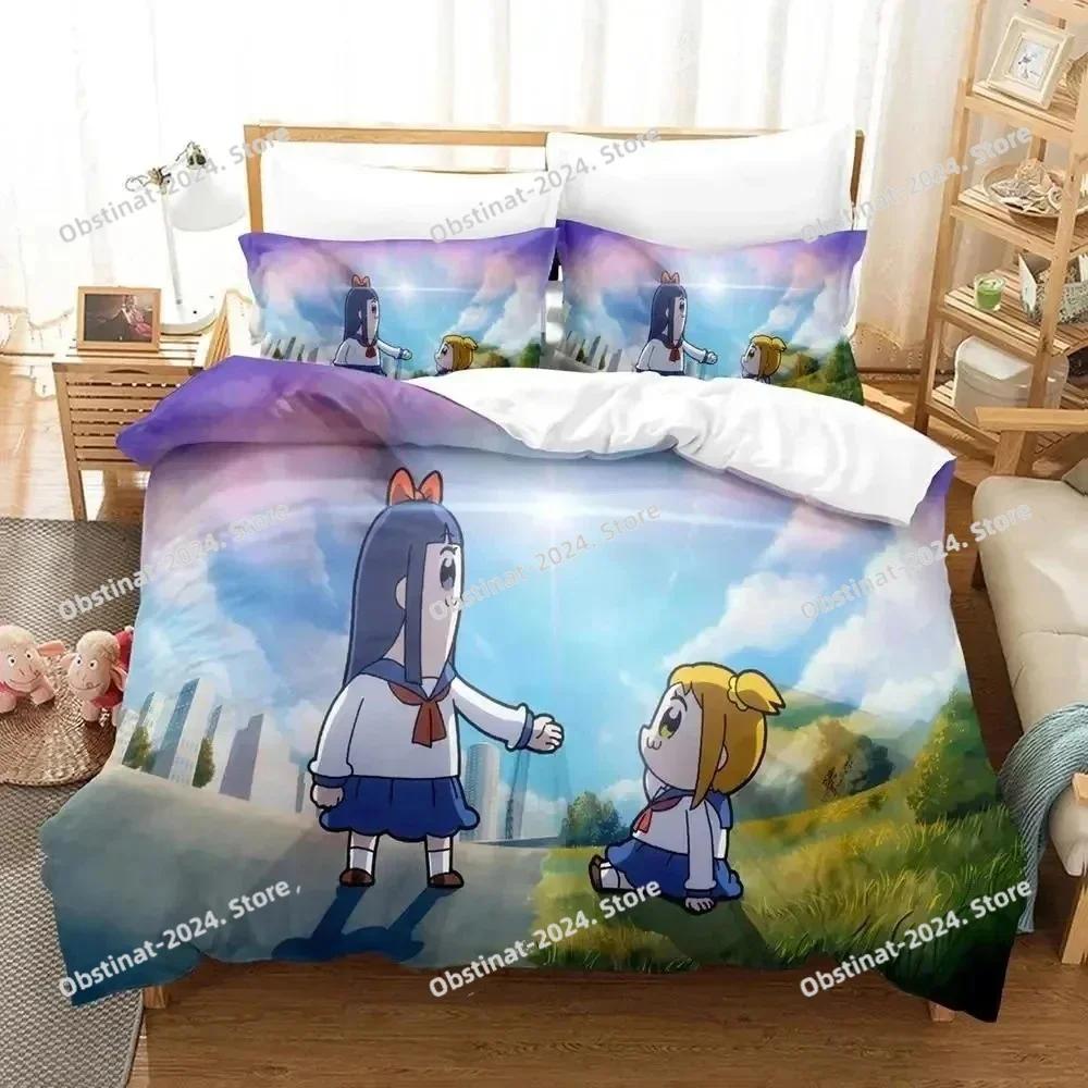 Fashion 3d Anime Pop Team Epic Bedding Set Printed With Pillowcase Bed Duvet Cover Soft Single Double Queen Super King Size