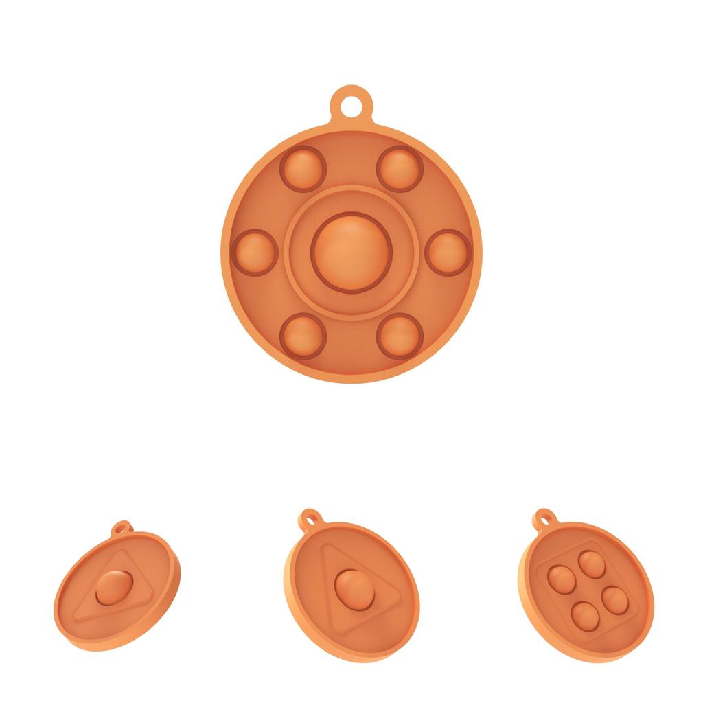 Squid Game Pop It Simple Dimple Push Bubble Keychain Pendant Fidget Toy For Stress Relief Fun
