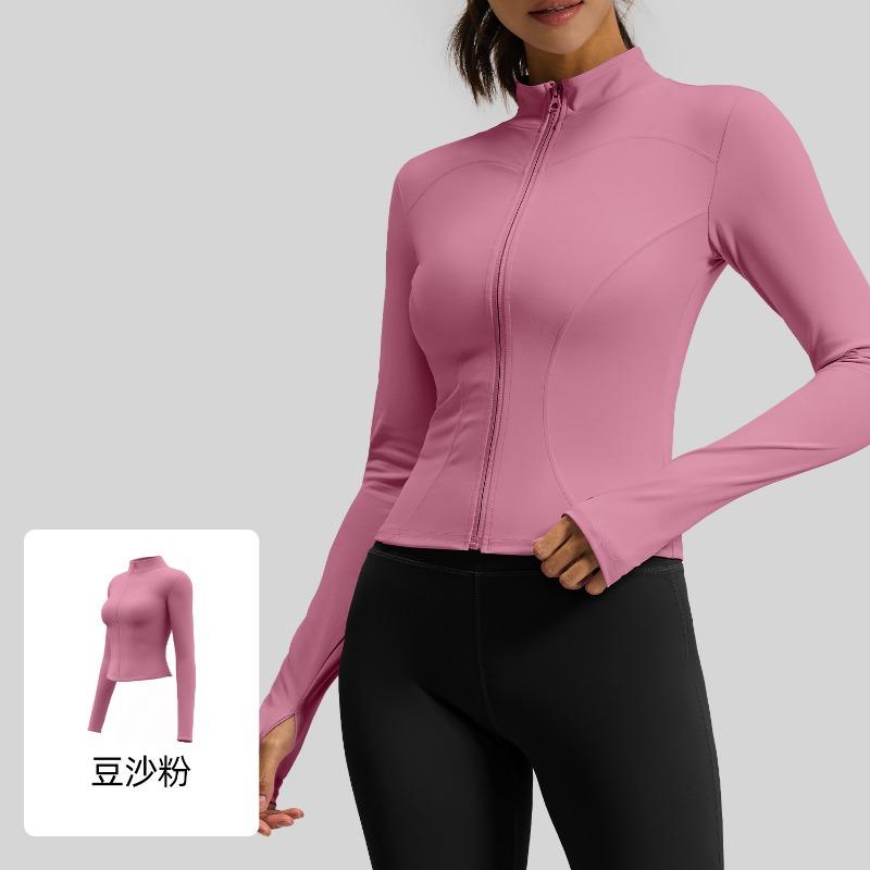 Jane Yi Club Stand-up Collar Yoga Clothing Jacket Running Cycling Sports Skinny Elastic Fitness Yoga Top Women
