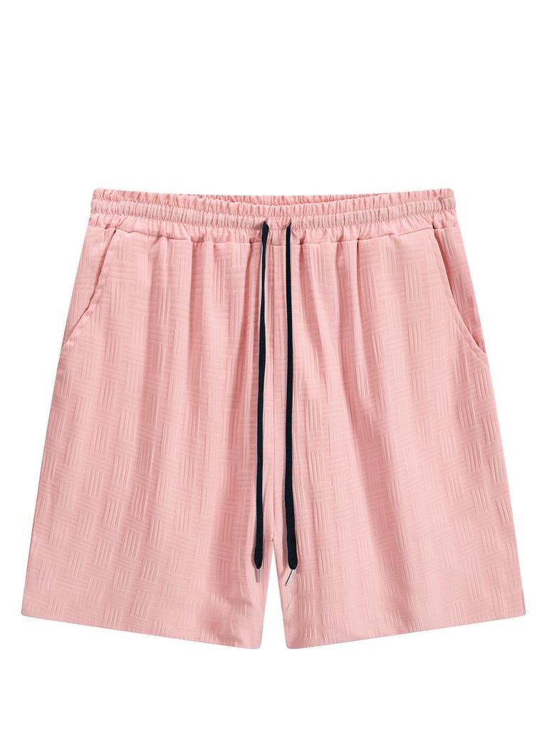 Men's Plaid Zipper Sleeveless Vest Shorts Two-piece Set