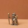 Solid Brass Frog Wizard Statue Vintage Handcrafted Fine Polished Finish Small Size for Bookshelf Desktop Home Decoration