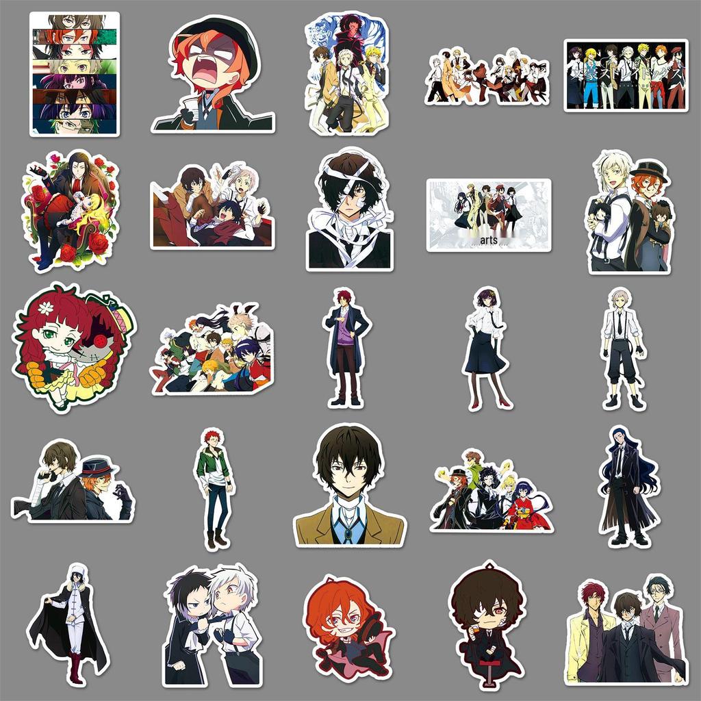 50 Bungo Stray Dogs Anime Stickers - Waterproof Journal, Luggage, Phone Case Decoration