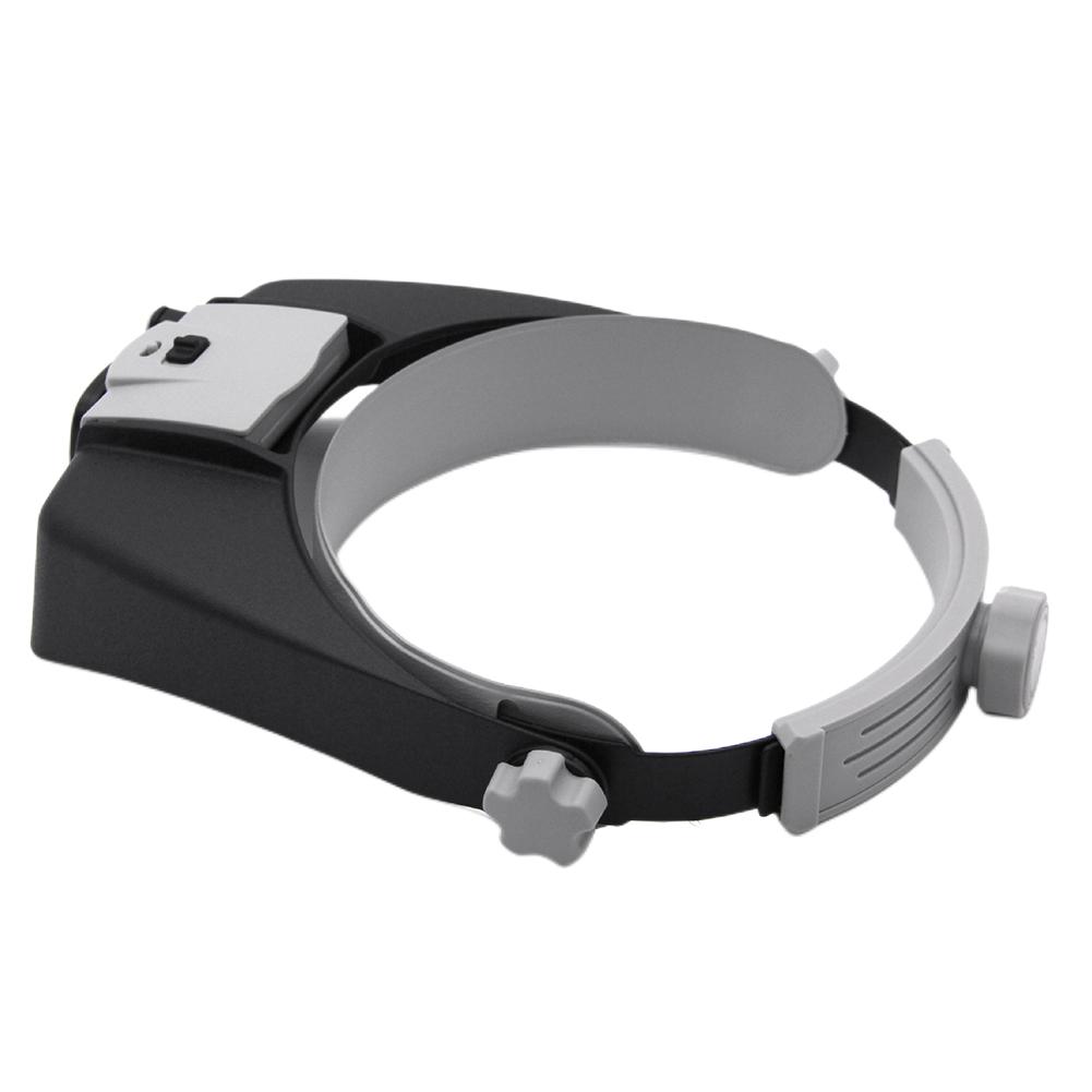 Helm-Lupe mit 2 LED-Lichtern Tragbare Lupe Verstellbares Kopfband Multifunktional zum Lesen von Schmuck Uhrenreparatur