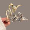 Pearl-set metal grab clip, women's extra large hair volume, hairpin, back of head, autumn and winter snake-shaped disc hair clip