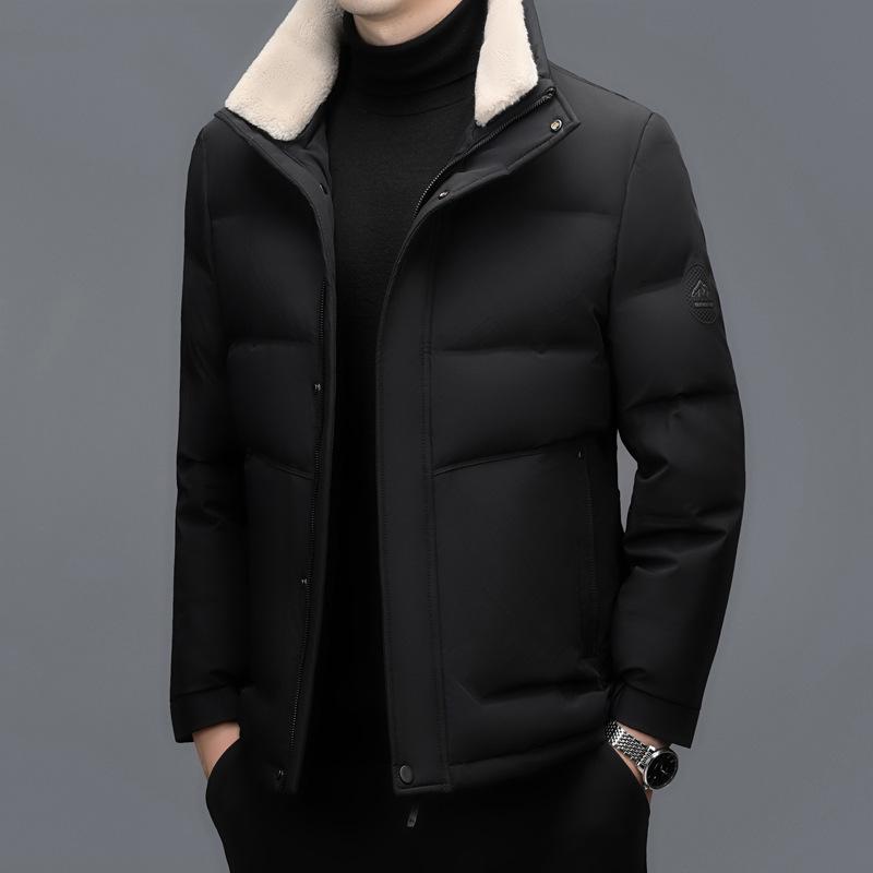 Men's Winter Thick Down Jacket - Short, Plus Size, Casual Loose Fit, 90% White Duck Down