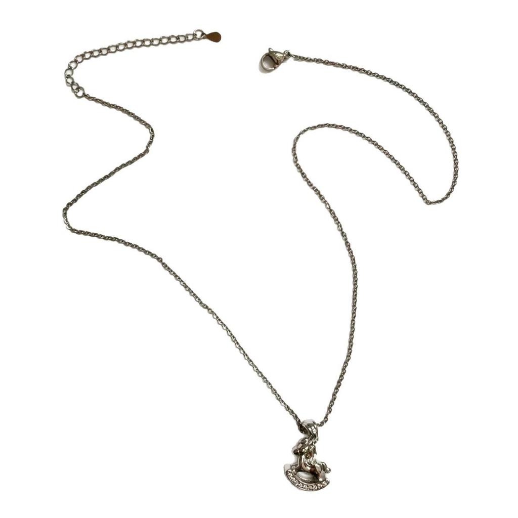 Charming Rocking Horse Pendant Necklace for Women - New Chinese Style Retro Design