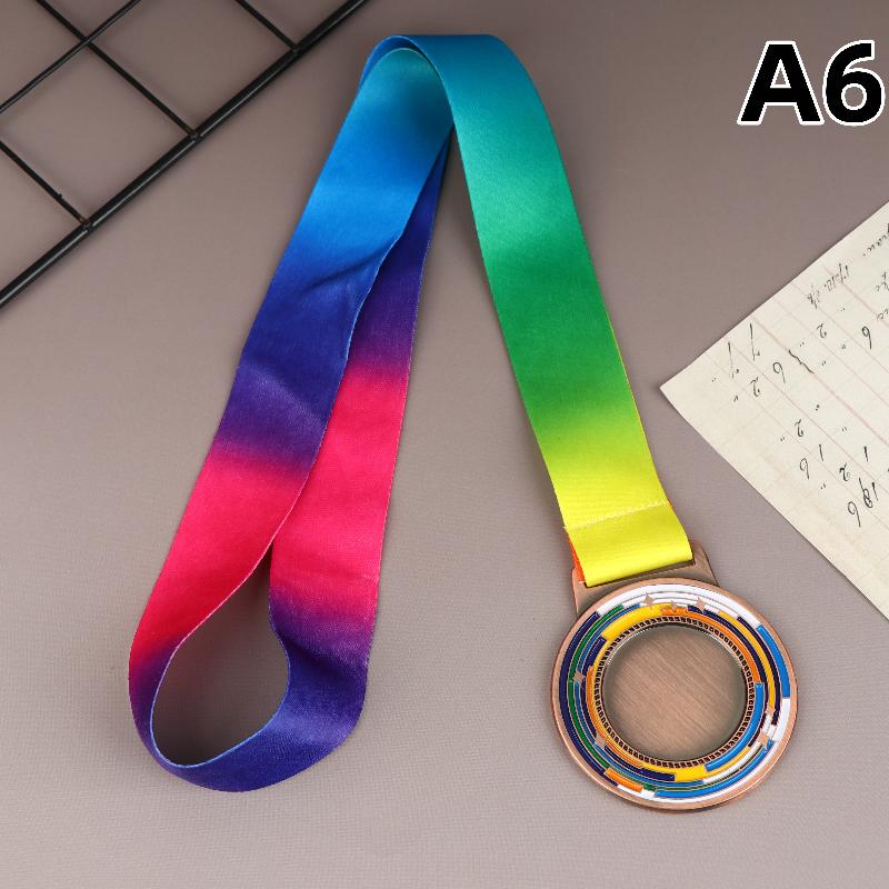 

Металлические наградные медали с шейной лентой Золотой Серебряный Бронзовый стиль для спорта, учебы или любого соревнования Диаметр A6