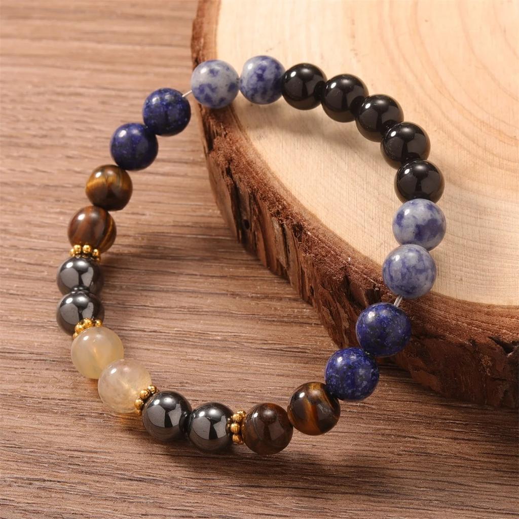 Sodalith Tigerauge Kristallarmband Damen Naturstein Lapislazuli Perlenarmbänder Citrin Schmuckzubehör