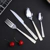 4/24 Pieces High Quality Stainless Steel Cutlery Set Knives Forks Spoons Silvery Flatware Tableware Kitchen Restaurant Utensils