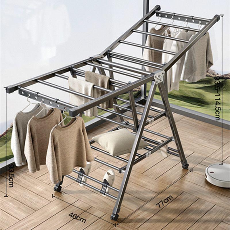 Indoor Foldable Clothes Drying Rack: Floor-Standing Design for Home, Balcony, Bedroom, Baby Clothes and Quilts