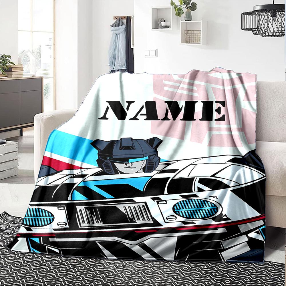Customiz Name Personality Gundam Blanket Soft &Warm Sofa Office Bed Travel Lunch Break Blanket, Gift Suitable All Seasons