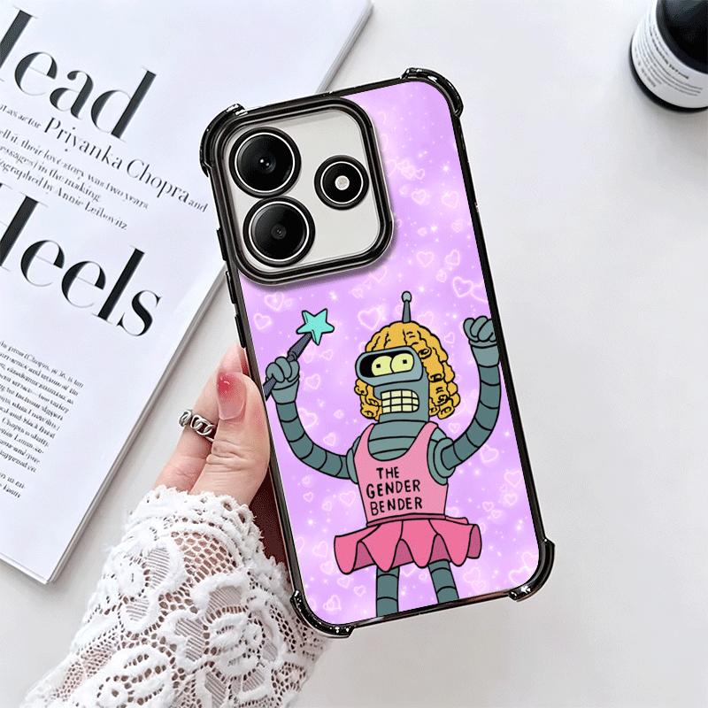Cartoon Funny F-Futuramas Soft Phone Case For Xiaomi Redmi Note 14 15 Pro Plus 13 12 11S 11T 5G 10 9S 9 Plating Anti-Fall Fundas