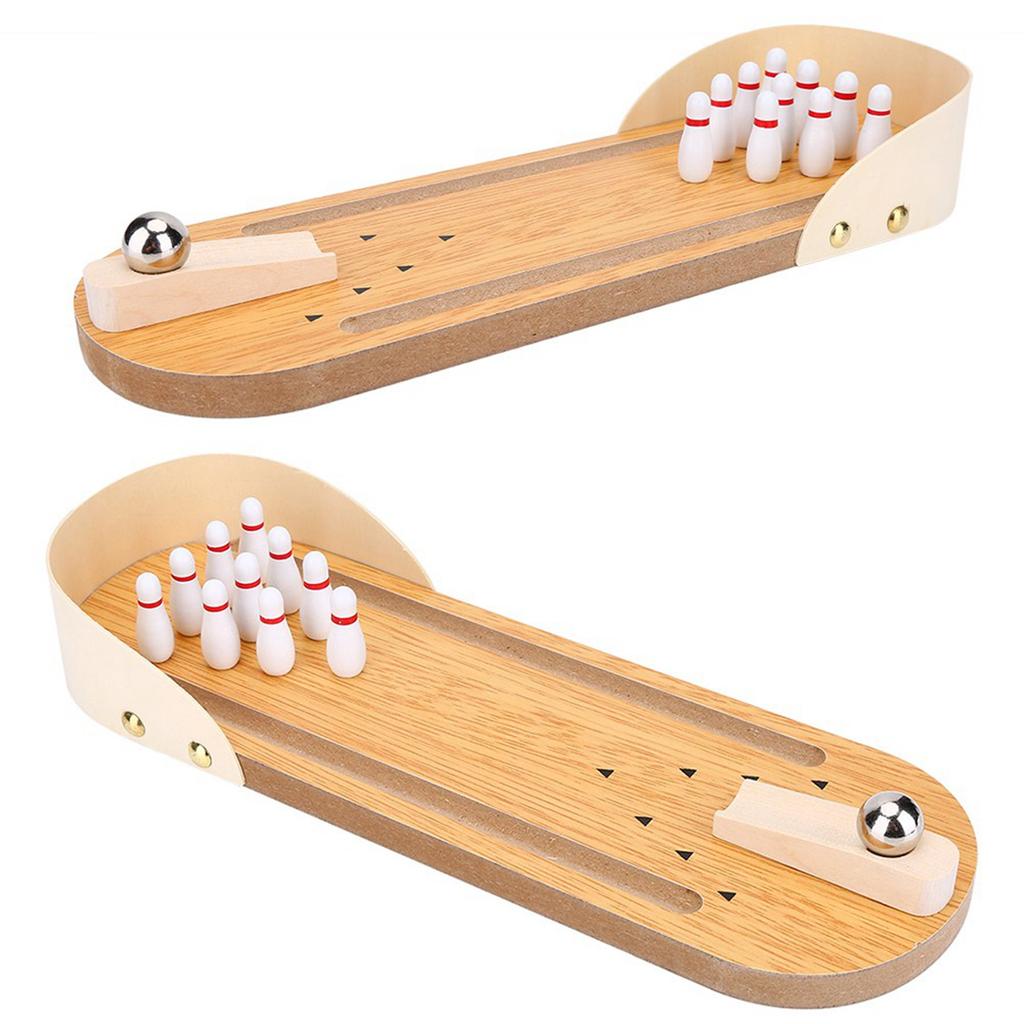 Table Mini Bowling Game Set Wooden Desktop Decoration Children Toys