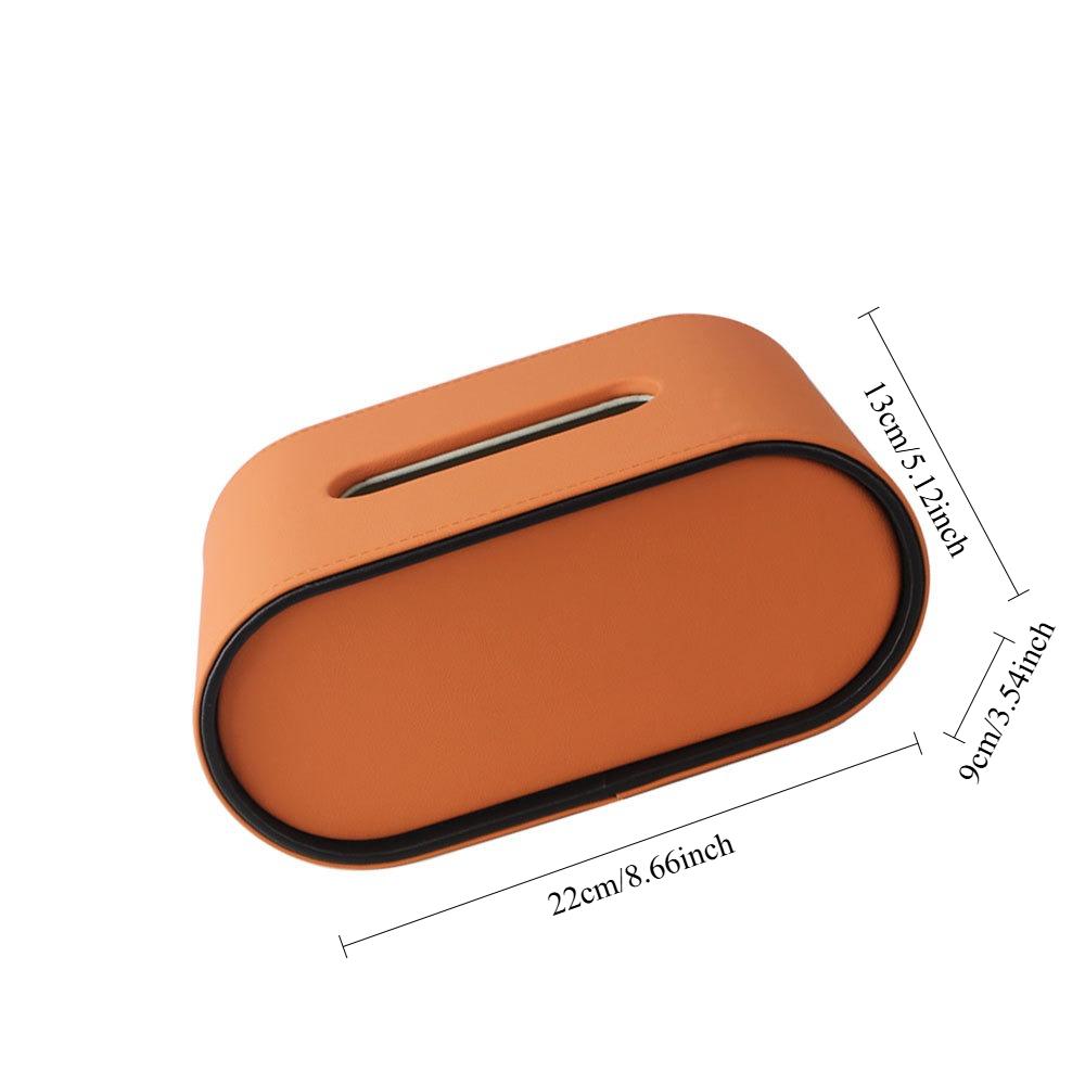 High-end Luxurious Creative Leather Tissue Oval Tissue Box Living Room Bedroom Desktop Napkin Storage Box organizadores
