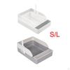 Toilet with Spoon High Sided Semi Enclosed Portable Cat Litter Tray Sand Box for Indoor Cats