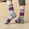 5/10 Pairs Comfortable Casual and Versatile Women's Mid Calf Autumn Winter Thickened Wool Socks with Deer Pattern