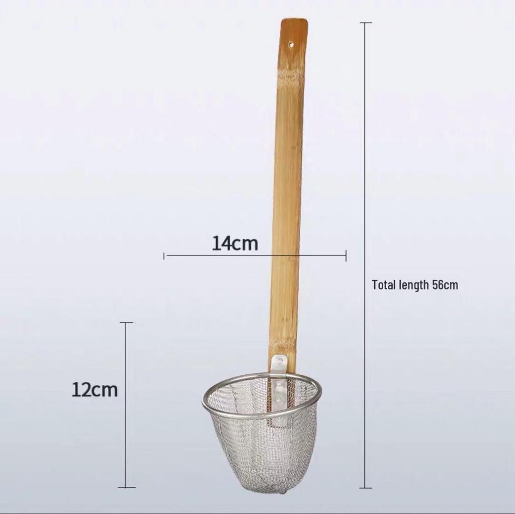 304 Stainless Steel Noodle Skimmer Ladle - Large Strainer for Mala Tang and Soup