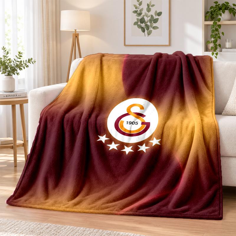 Galatasaray FC Printed Flannel Blanket Warm Comfort Bed Throw For Indoor Home Decoration