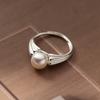 Xiaomi BFCLUB  Silver Color Rings For Women Simple Finger Open Vintage Handmade Pearl Ring Allergy For Party Birthday Gift