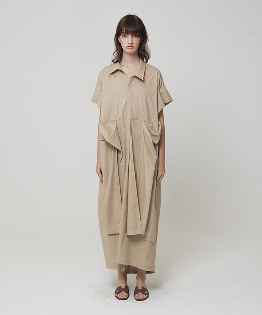 Meuameu Tie Sleeve Detail Shirt Dress