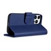2in1 Leather Flip Case iPhone 14 Pro Anti-rfid Wallet Case Blue