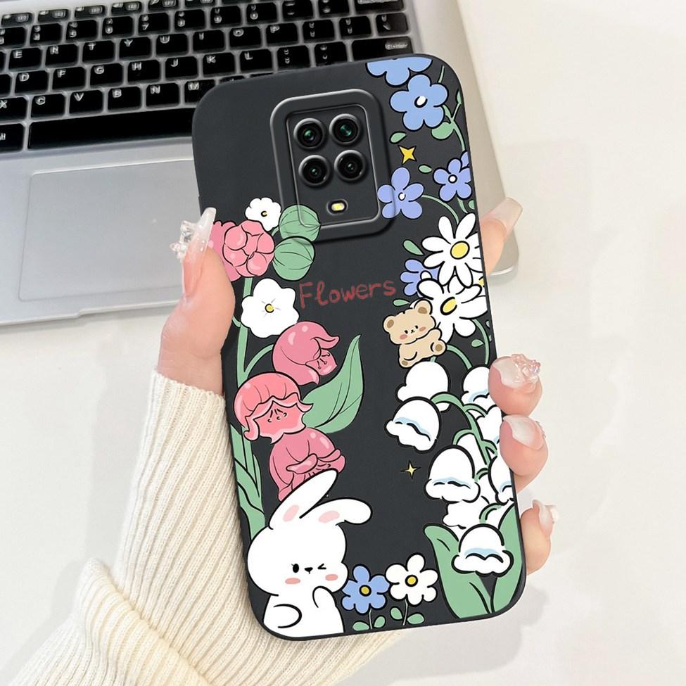 Casing For Redmi Note 9 9S 9Pro 4G Back Cover For Redmi Note 9 Pro Case Cute Cartoon Fashion Flowers Silicone Shockproof Bumper