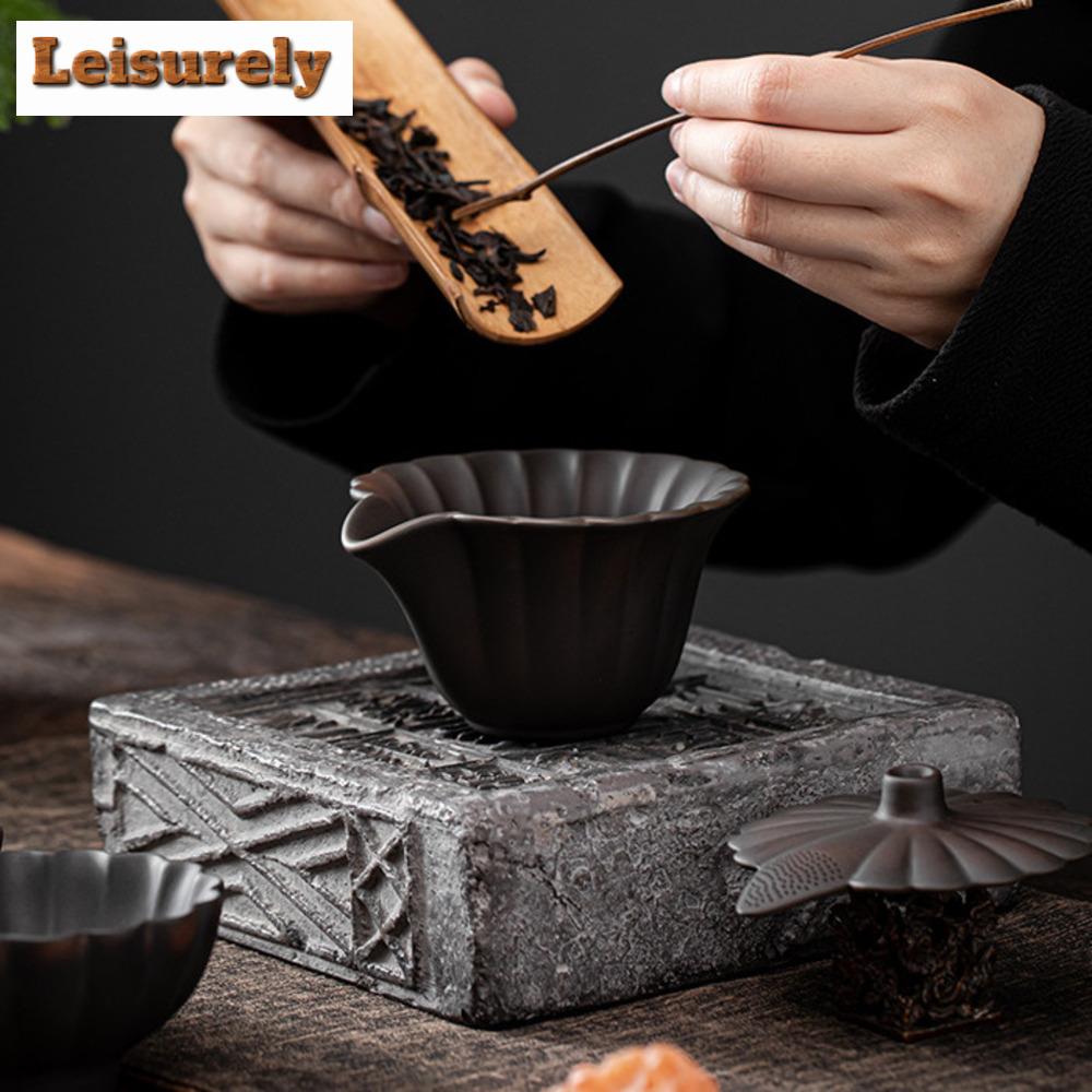 150 ml Qingxi Lila Keramik Blütenblätter Gaiwan Japanische Handgreifende Teeterrine Teebereiter Deckelschale Chinesisches Teeset Sammlung Geschenk