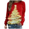 Christmas Style Sweatshirt Print Women Fashion Casual Long-Sleeved Printed Round Neck Sweatshirt Top Loose Comfortable Festival