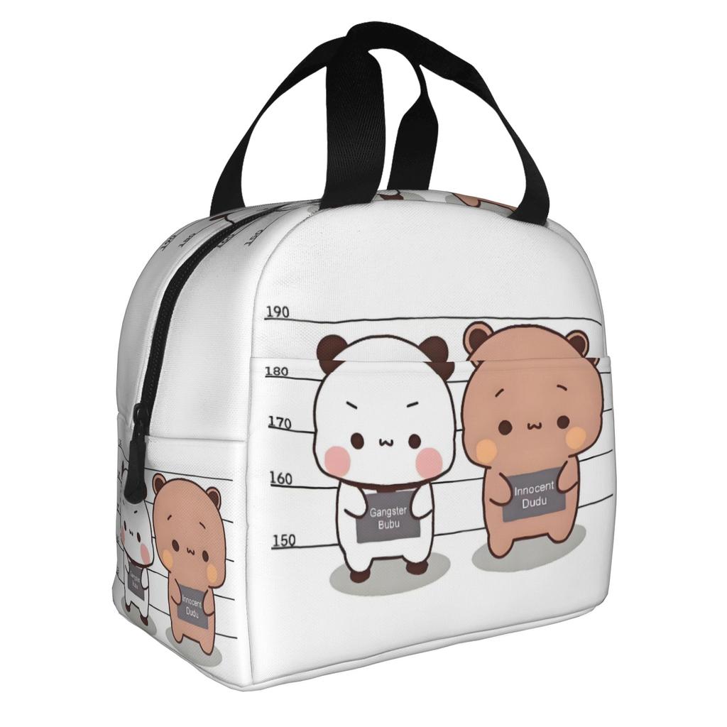 Bubu Dudu Pfirsich und Goma Bär Cartoon Isolierte Lunchtasche für Picknick im Freien Panda Wasserdichte Thermokühlbox Lunchbox
