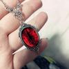 Vintage Goth Red Cat Eye Pendant Necklace Crystal Clavicle Chain Dragon Eyes Necklace For Women Friend Fashion Jewelry