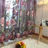 2Pcs Window Curtain Transparent Peony Flower Windows Panel Balcony Living Room Bathroom Bedroom Curtains Home Decoration