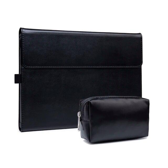Couro do plutônio caso do portátil para microsoft surface pro 8 capa tablet suporte dobrável para superfície pro go 2 3 x pro 4 5 6 7 manga