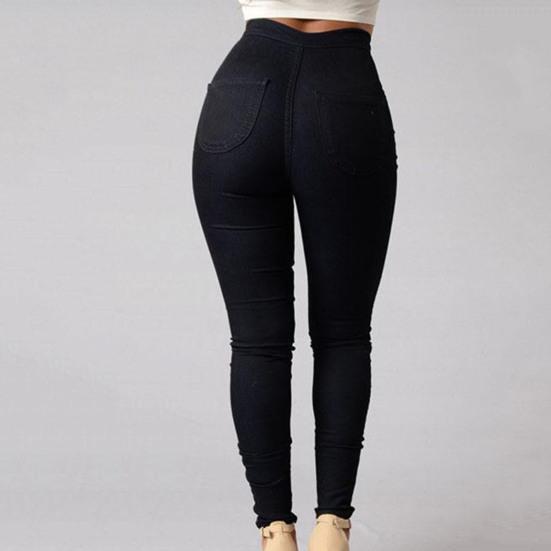 Women Pants Thin High Waist Solid Color Slim Fit Lady Pencil Trousers for Street Wear