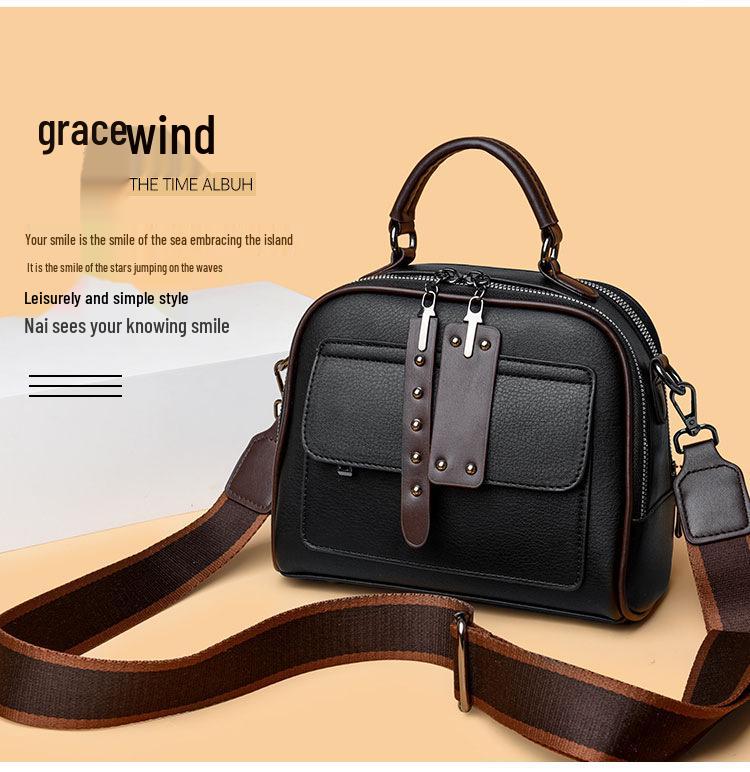 Crossbody Tote Shoulder Bag: 2026 Retro Niche Texture Small Square Women's Travel Casual Bag