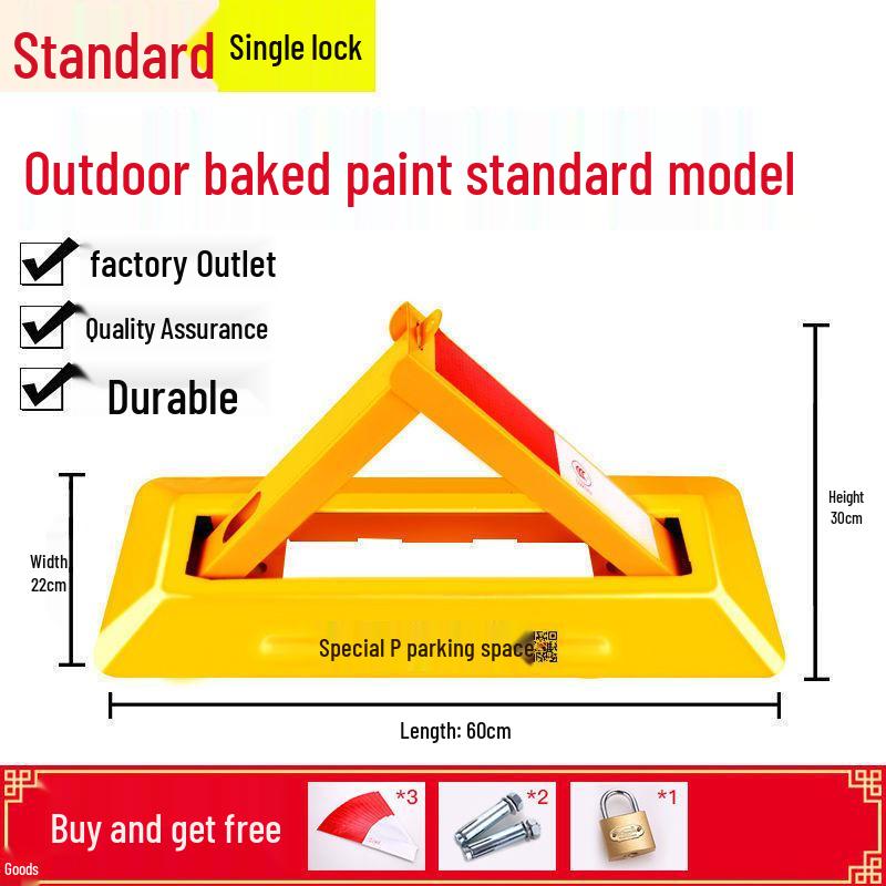 Heavy-Duty Triangle Parking Space Lock - Anti-Collision, Pressure-Resistant Floor Post for Garage