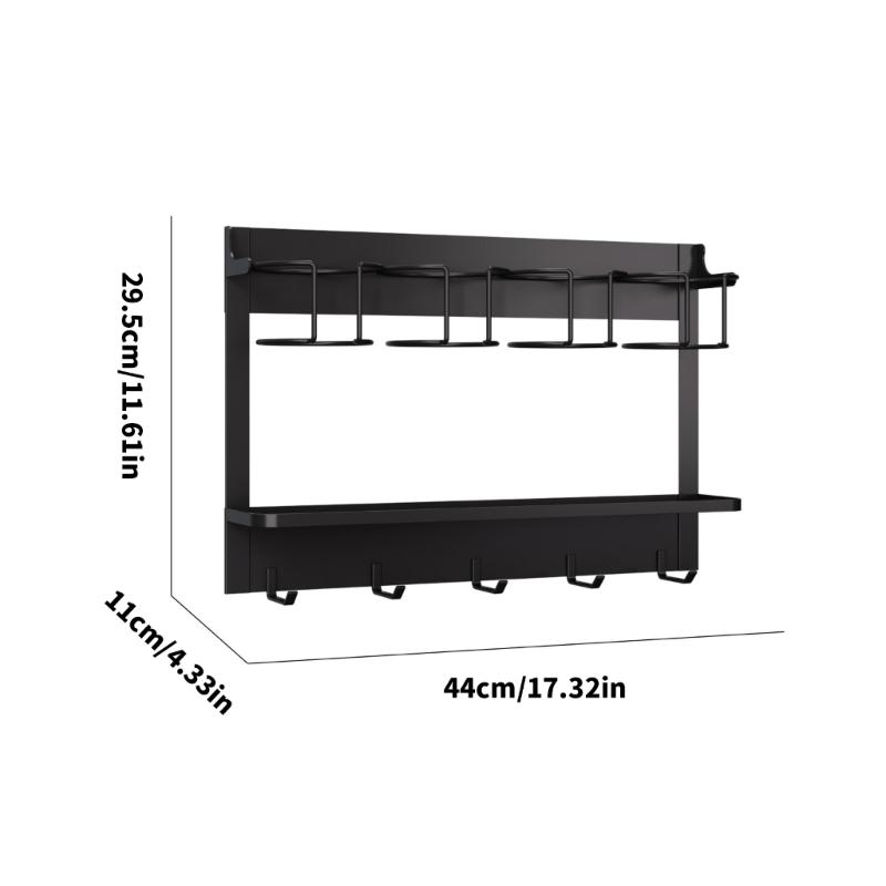 Magnetic Cup Organizer for Kitchen or Living Area Refrigerator Carbon Steel Tumblers Holder Home Storage Solution